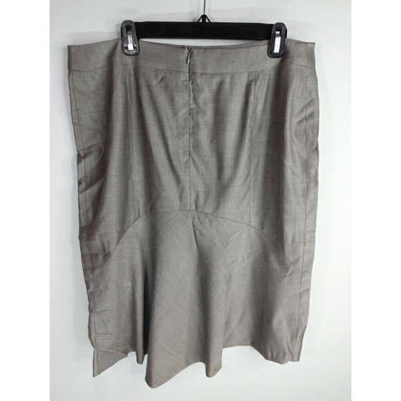 Escada Taupe Pencil Skirt Cotton Career Office Workwear Corpcore Women's Size 44 - Picture 3 of 9